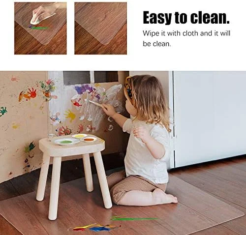 Kuyal Clear Chair mat for Hard Floors 36 x 48 inches Transparent Floor Mats Wood/Tile Protection Mat for Office & Home (36" X 48" Rectangle)
