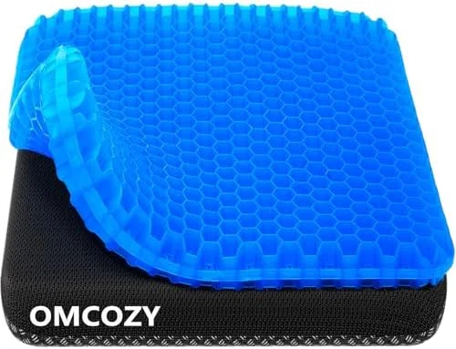 Gel Seat Cushion, Cooling seat Cushion (Super Large & Thick), Breathable Honeycomb Design Absorbs Pressure Points Seat Cushion, Gel Cushion for