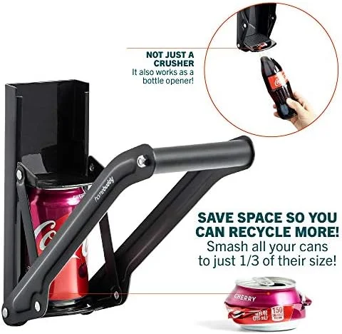 HomeBuddy Can Crusher for Recycling - 12 Oz. and 16 Oz. Can Crusher Wall Mounted for Aluminum - Compact and Easy to Use, Mounting Rivets Included