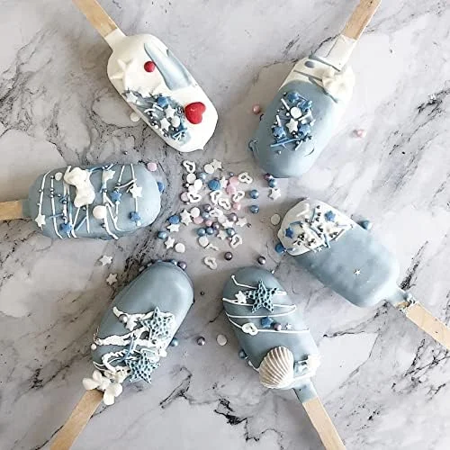 Popsicles Molds - Ozera 2 Pack Homemade Cake Pop Molds, Reusable Silicone Ice Pop Cream Maker Cakesicle Molds with 50 Wooden Sticks & 50 Bags