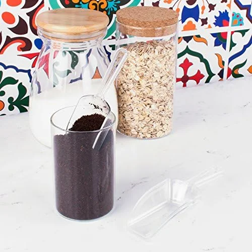 Super Z Outlet 5.5" Mini Acrylic Plastic Kitchen Scoops for Weddings - Candy Dessert Buffet, Ice Cream, Protein Powders, Coffee, Tea (Clear)