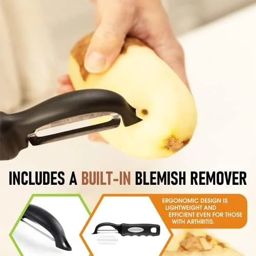 Spring Chef Premium Swivel Vegetable Peeler, Soft Grip Handle and Ultra Sharp Stainless Steel Blades - Perfect Kitchen Peeler For Veggie, Fruit