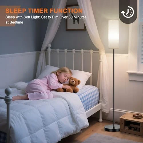 FRIDEKO HOME Floor Lamp, 9W 800LM Color Changing Smart Lamp with Music Sync, App & Remote Control, Adjustable Brightness & Color Temperature Standing