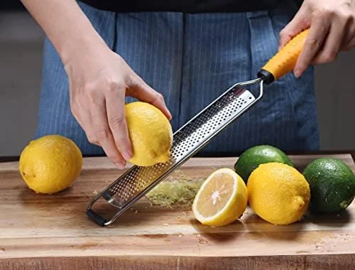 Deiss PRO Lemon Zester & Heavy Duty Cheese Grater & Vegetable Grater - Parmesan Cheese Lemon - Garlic, Nutmeg, Chocolate, Fruits, Vegetables, Ginger