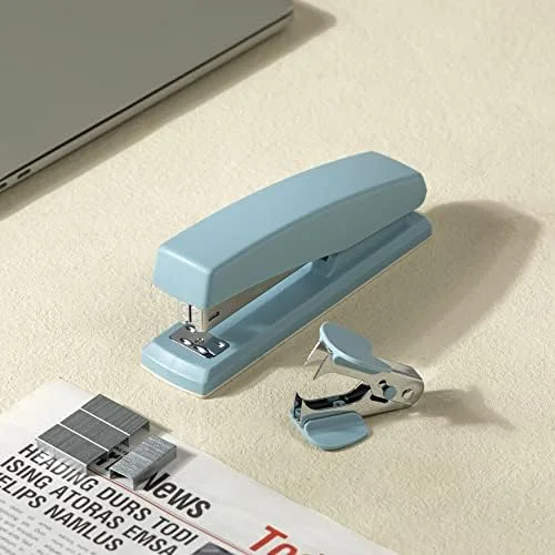 Deli Stapler - Desktop Staplers, 25 Sheet Capacity, Includes 1000 Staples and Staple Remover, Blue