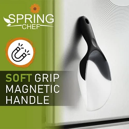 Spring Chef Magnetic Ice Scoop for Freezer - BPA-Free Flexi-Plastic Popcorn Scoop with Soft Grip Handle - Dishwasher Safe Ice Scooper - Kitchen Food