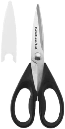 KitchenAid All Purpose Kitchen Shears with Protective Sheath Durable Stainless Steel Scissors, Dishwasher Safe, Soft Grip Comfort Handle, 8.72 Inch