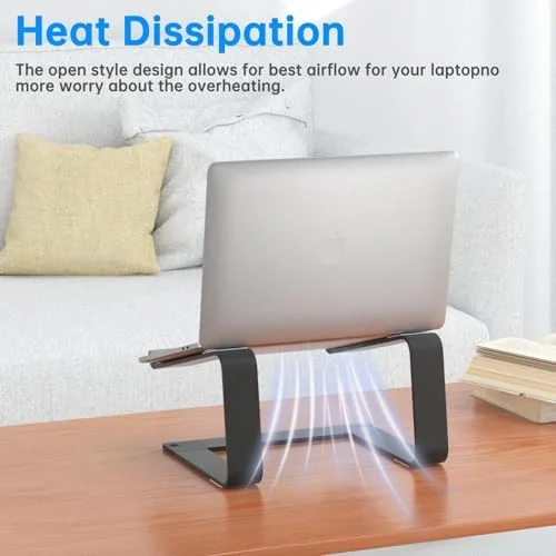 Laptop Stand for Desk Portable Computer Riser Metal Notebook Holder Printer Stand Office Desk Accessories Compatible with MacBook Air - Pro, Dell, HP