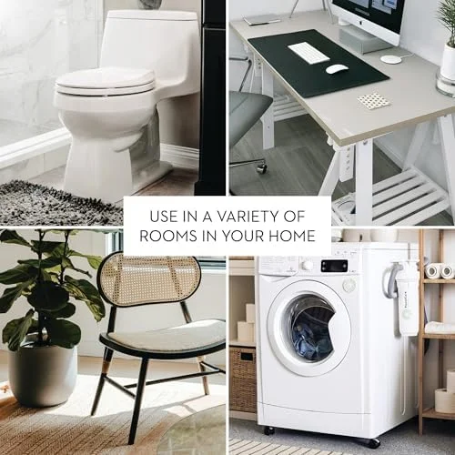 iDesign Small Slim Plastic Bathroom Trash Can - Garbage Can for Bedroom, Office, Desk, Dorm, White