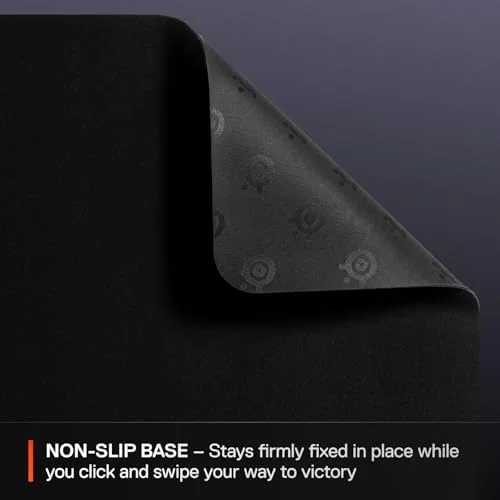 SteelSeries QcK Medium Gaming Mousepad — Black — Non-Slip Silicone Rubber Base — Peak Tracking and Stability — Optimized for Gaming Sensors — 320 mm