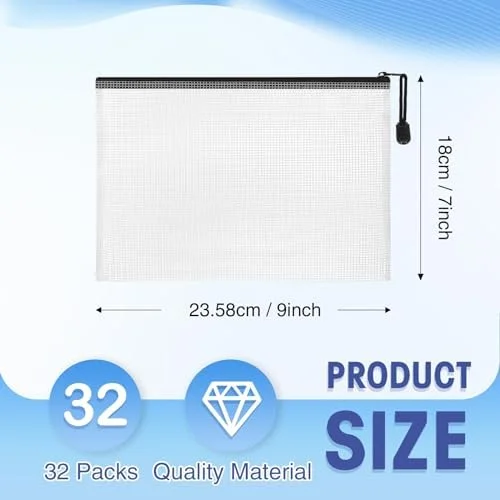 Jetec 32 Pcs Mesh Zipper Bags Toy Storage Bikini Organizer Bag Bolsas Para Guardar Trajes De Bano Waterproof Zipper Reusable Pouch Puzzle