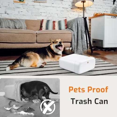 MOPALL Small Bathroom Trash Can with Lid - 2.6 Gallons, 10 L Slim Plastic Garbage Bin with Pop-Up Lid, Mini Waste Basket Can Dog Proof for Kitchen