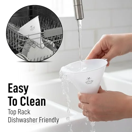 Zulay Kitchen 3-Piece Plastic Funnel Set - Large - Medium, and Small Kitchen Funnels Pouring Spout - for Filling Bottles Water Liquid, Protein Powder