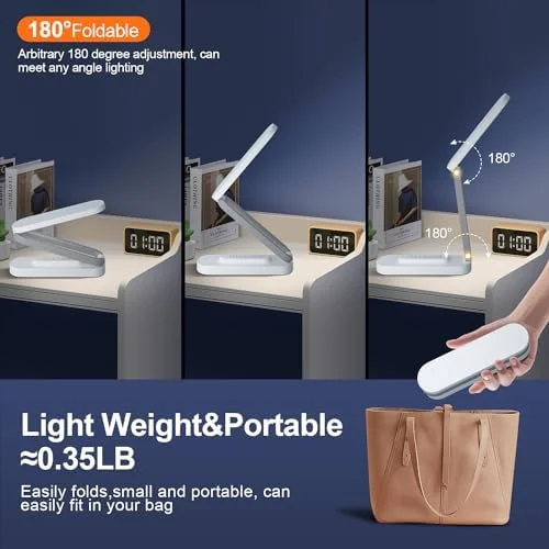 Giryuhd LED Desk Lamp for Office Home & Battery Operated Lamp Rechargeable Lamp Foldable & Portable Light - LED Desk Light Strip, 3 Brightness