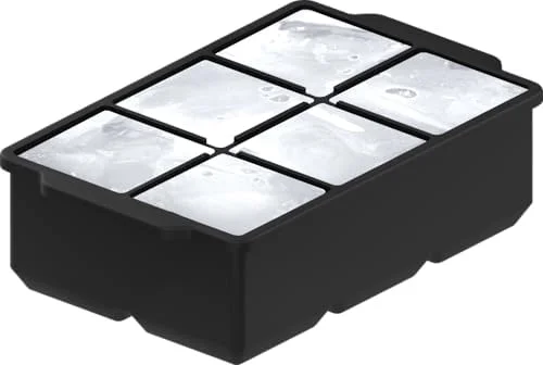 KitchFort Large Silicone Ice Cube Tray (2-Pack), Easy Release 2" Big Ice Cubes - Cocktail, Whiskey Ice Cubes Mold - Ice Trays for Freezer with Lid