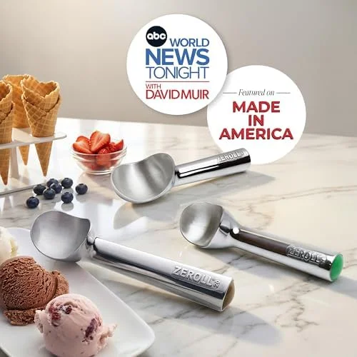 Zeroll - Size 20, in Silver 1020 Original Ice Cream Unique Liquid Filled Heat Conductive Handle Simple One Piece Aluminum Design Easy Release 40