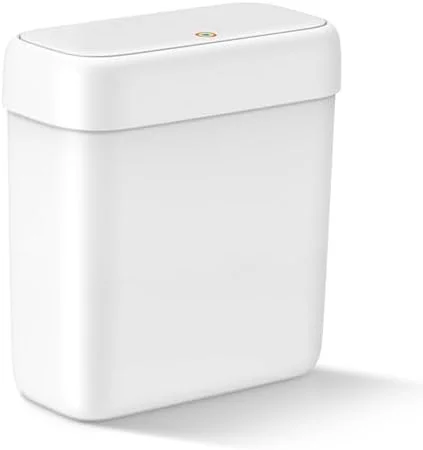 MOPALL Small Bathroom Trash Can with Lid - 2.6 Gallons, 10 L Slim Plastic Garbage Bin with Pop-Up Lid, Mini Waste Basket Can Dog Proof for Kitchen