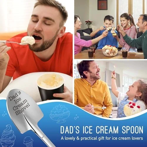 Dad Fathers Day Birthday Gift - from Daughter/Son, Fathers Day for Dad Daddy Grandpa Husband, Funny Dad's Ice Cream Shovel Daddy Father-in-Law