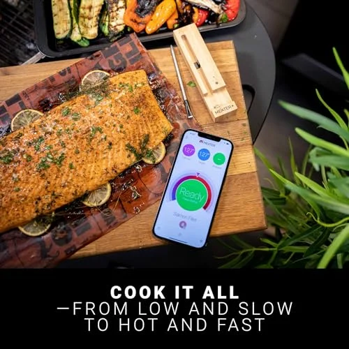 MEATER Plus: Smart Bluetooth Wireless Meat Thermometer Digital - BBQ, Grill, Oven, Smoker, Air Fryer, Kitchen, Perfect for Steak, Chicken, Turkey, and