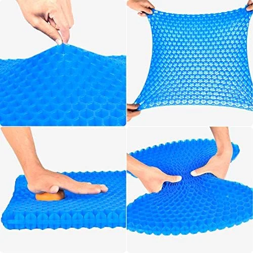 Gel Seat Cushion, Cooling seat Cushion (Super Large & Thick), Breathable Honeycomb Design Absorbs Pressure Points Seat Cushion, Gel Cushion for