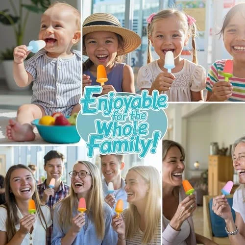Miaowoof Silicone Popsicles Molds for Toddlers, 6-Cavity Non-BPA Premium Silicone Small Popsicle Molds, Ice Pop Mold with 6 Colorful Reusable Sticks