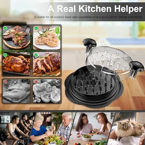 SURETIVIAN Chicken Shredder Tool Twist Large Chicken Breast Shredder with Brush&Fork - Visible Meat Shredder Machine, Strong Anti-Slip Strip