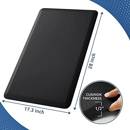 KitchenClouds Kitchen Mat Cushioned Anti Fatigue Rug 17.3"x28" Water Resistant, Non Slip, Standing and Comfort Desk/Floor Mats for House Sink Office