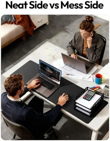 YSAGi Leather Office Desk Pad Protector, Large Mouse Pad, Non-Slip, PU Leather, Laptop Desk Blotter, Waterproof Writing Pad for Office and Home