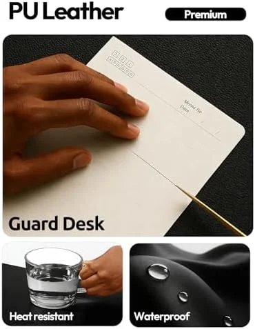 YSAGi Leather Office Desk Pad Protector, Large Mouse Pad, Non-Slip, PU Leather, Laptop Desk Blotter, Waterproof Writing Pad for Office and Home