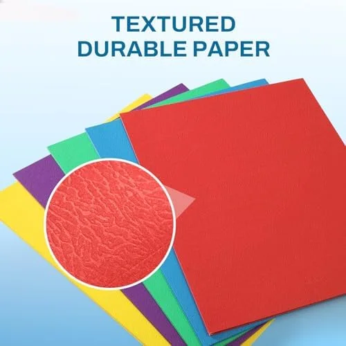 SUNEE Folders with Pockets(25 Pack - Assorted Colors), 2 Pocket Folders Fit Letter Size Paper, Paper File Folder for School Office Home Business