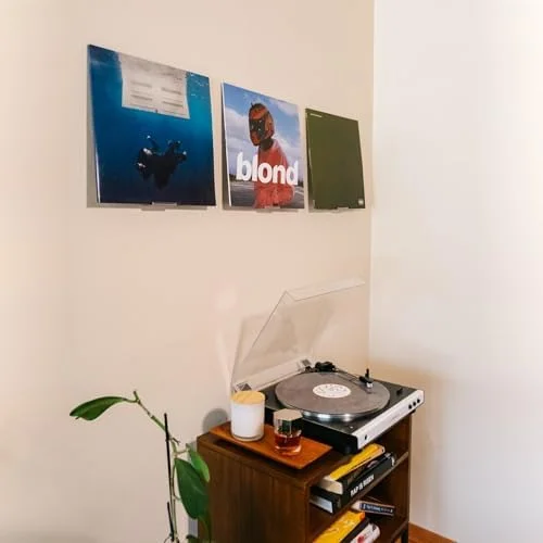 Modern JP Adhesive Vinyl Wall Mount (4-Pack) – Strong Hold Record Holder Wall - Record-Safe Easy Installation, Album Wall Mount for 1LP and 2LP –