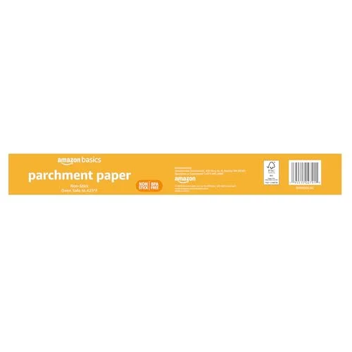 Amazon Basics Non-Stick Parchment Paper for Baking - Cooking, Oven Safe, 15 inches, 90 Sq Ft Roll, 1 Pack