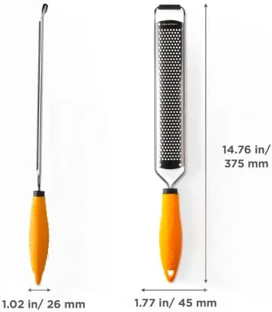 Deiss PRO Lemon Zester & Heavy Duty Cheese Grater & Vegetable Grater - Parmesan Cheese Lemon - Garlic, Nutmeg, Chocolate, Fruits, Vegetables, Ginger