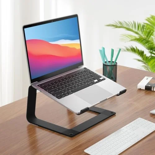 Laptop Stand for Desk Portable Computer Riser Metal Notebook Holder Printer Stand Office Desk Accessories Compatible with MacBook Air - Pro, Dell, HP