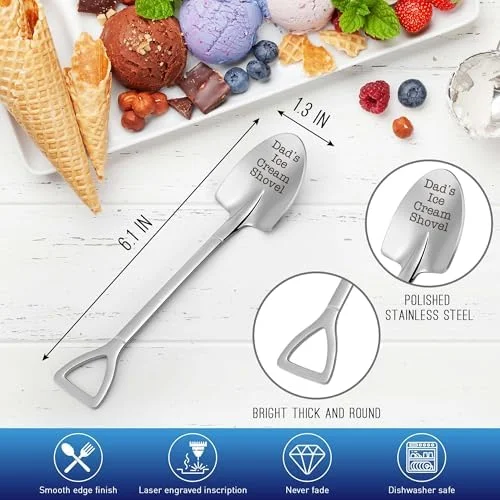 Dad Fathers Day Birthday Gift - from Daughter/Son, Fathers Day for Dad Daddy Grandpa Husband, Funny Dad's Ice Cream Shovel Daddy Father-in-Law