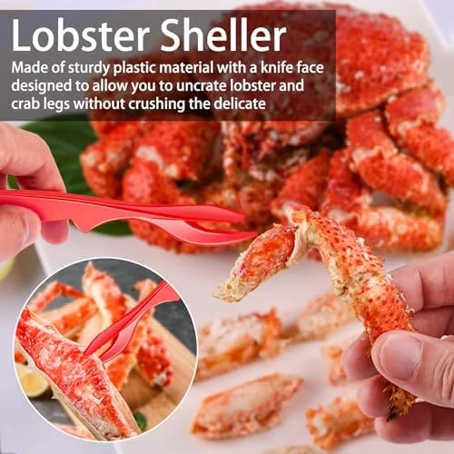 suoundey Seafood Cracker Tool Set With Lobster Sheller Stainless Steel Crab Crackers Crab Leg Fork Seafood Scissors And Storage Bag, Crab Leg Pick
